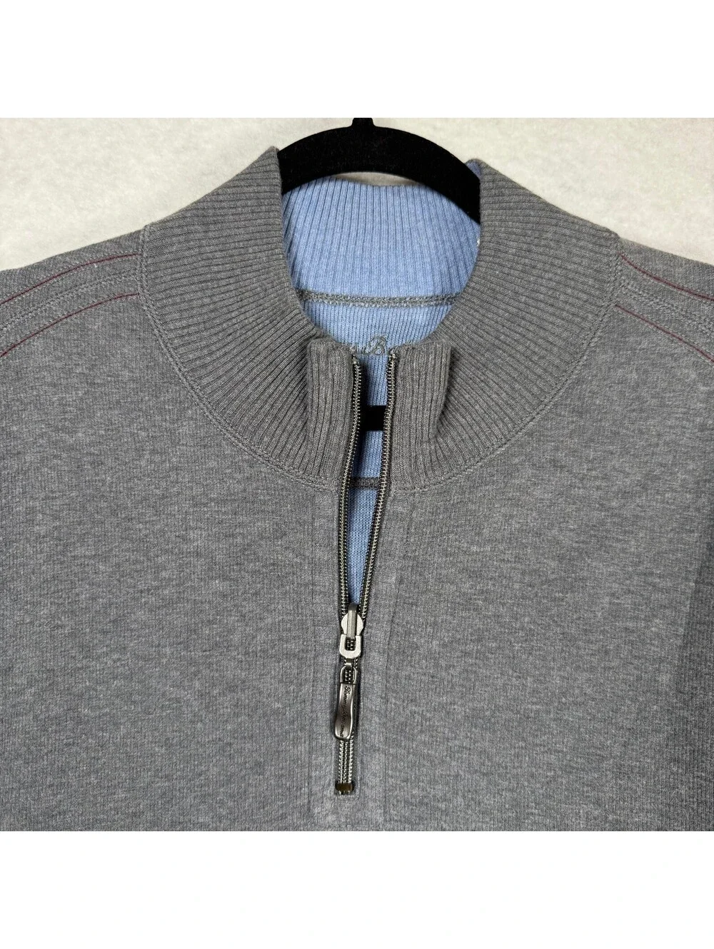 Tommy Bahama Men's Gray 1/4 Zip Pullover Sweatshirt XXL Cotton